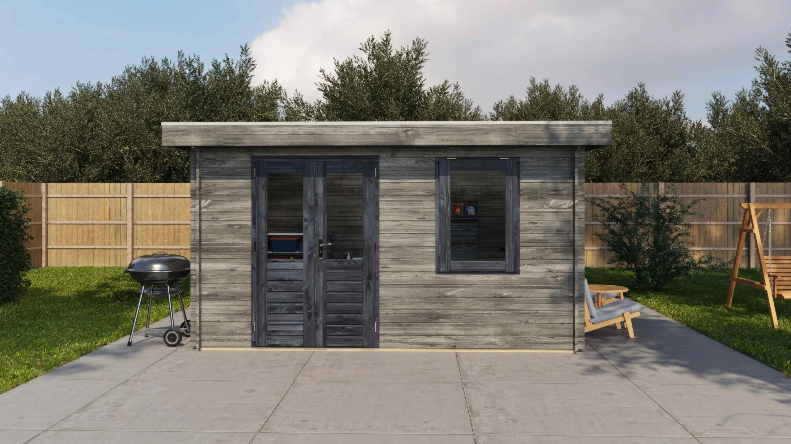 Lugarde Select Lugarde-Haus Bocholt 400 x 200 cm, grau imprägniert, Vorderansicht, Aufnahme 1 von 7