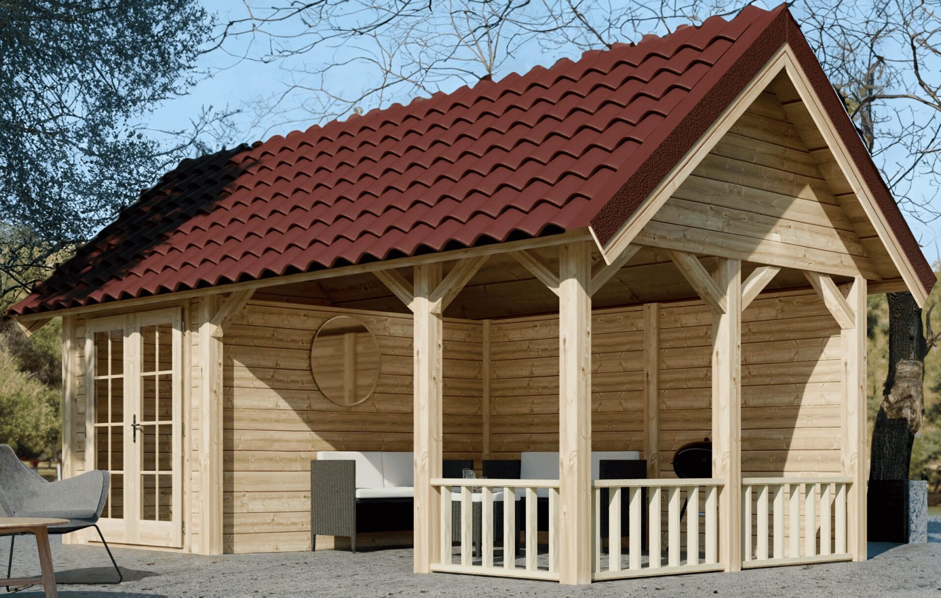 Tiny Garden Home von Lugarde, kompaktes Holzhaus, Poolhaus, Sommerhaus, Wochenendhaus, Freizeithaus, Gartenstudio, Atelier.